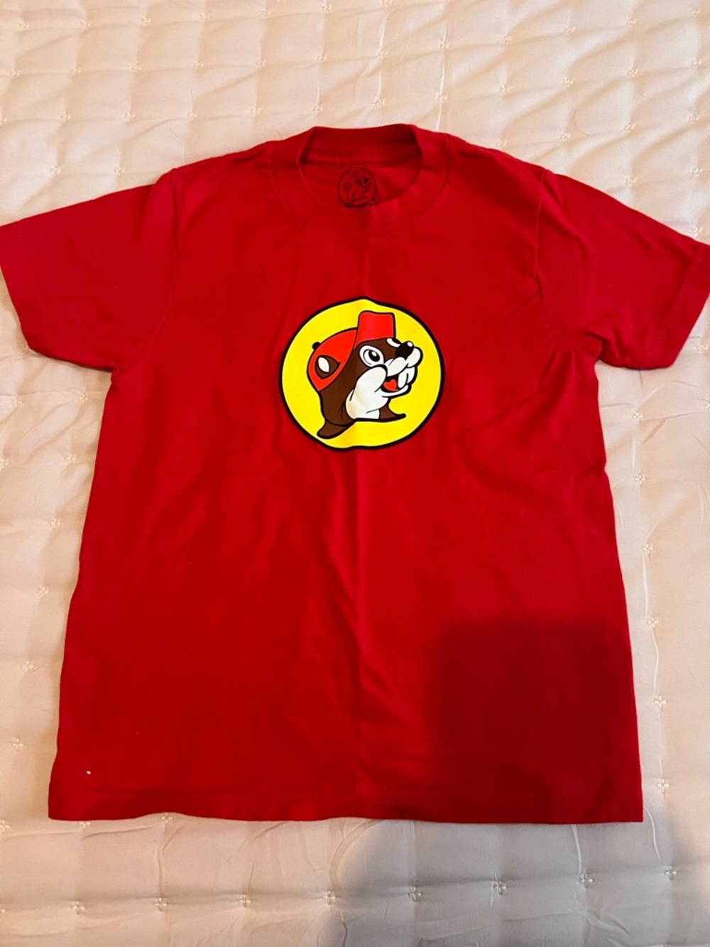 Buc-ee's Youth Red Graphic Tee with Yellow Accent